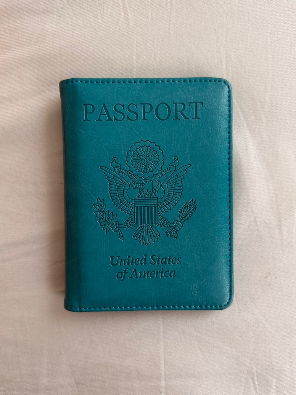 Teal 100% leather Passport Cover Travel Wallet